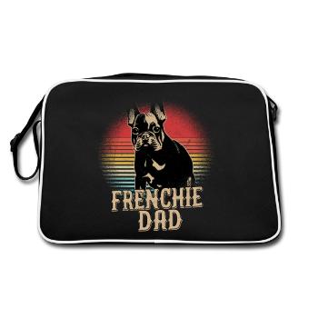 Frenchie Dad French Bulldog Owner - Retro Bag - black/white - Back