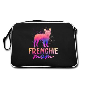 Frenchie Mom Propriétaire de chien bouledogue français - Sac Retro - noir/blanc - Dos