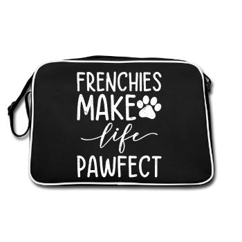 Frenchies Make Life Pawfect French Bulldog Owner - Retro Bag - black/white - Back