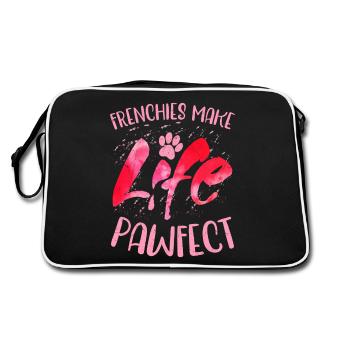 Frenchies Make Life Pawfect Owner French Bulldog - Retro Bag - black/white - Back
