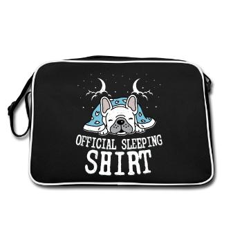 Offical Sleeping Shirt French Bulldog Dog Owner - Retro Bag - black/white - Back