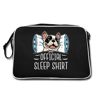 Offical Sleeping Shirt Dog Owner French Bulldog - Retro Bag - black/white - Back