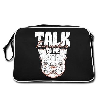 Talk Frenchie To Me French Bulldog Dog Owner - Retro Bag - black/white - Back