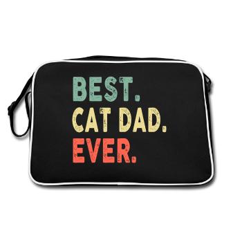 Meilleur Chat Papa Jamais Cool Papa Drôle Vintage - Sac Retro - noir/blanc - Dos