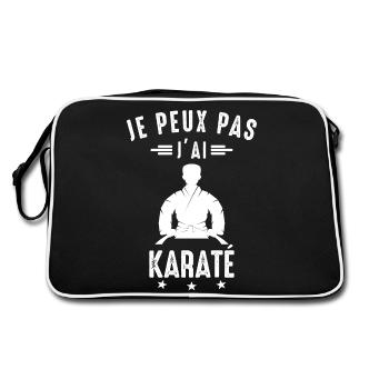 Ich kann nicht Karate Karate Karateka - Retro Tasche - Schwarz/Weiß - Hinten