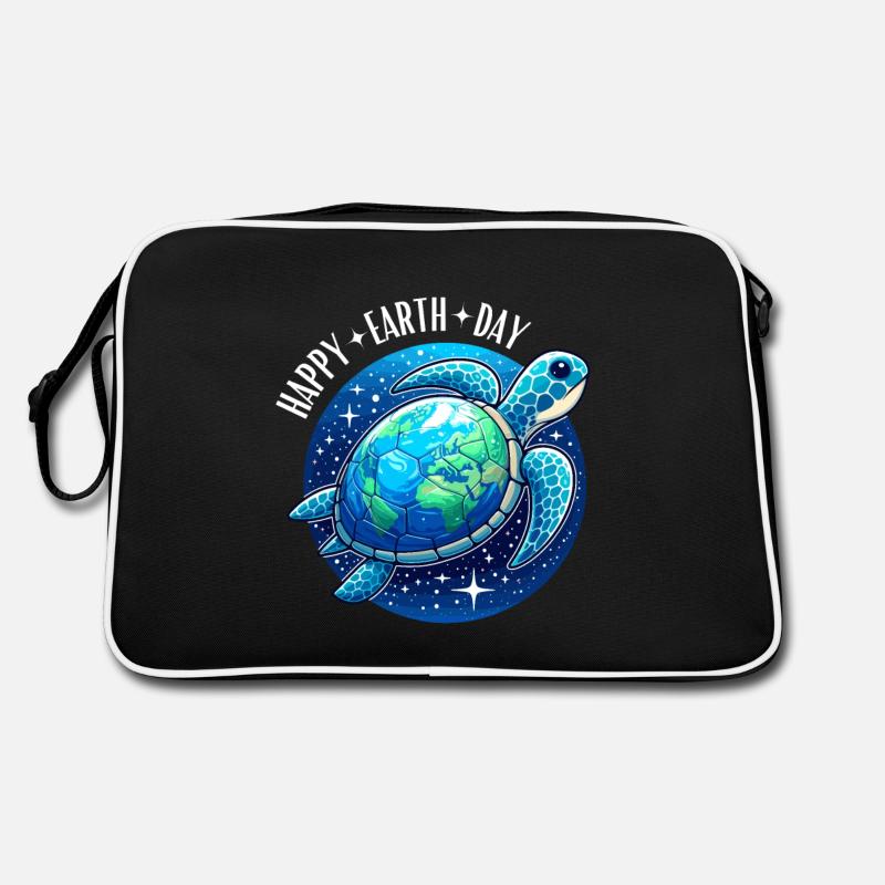 water turtle Happy Earth Day sea conservation Retro Bag