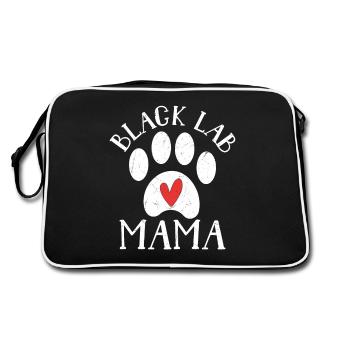Black Lab Mama Labrador Retriever Owner - Retro Tasche - Schwarz/Weiß - Hinten