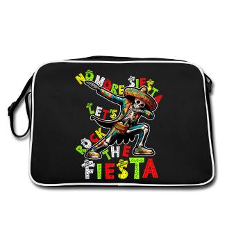 Cinco de Mayo Party Shirt - no more siesta, fiesta - Retro Bag - black/white - Back