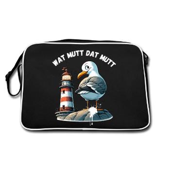 Dialecte de Hambourg Mouette Drôle Phare Nord Fun - Sac Retro - noir/blanc - Dos
