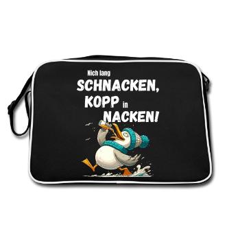 Hambourg fête des pères fête mouette alcool drôle - Sac Retro - noir/blanc - Dos