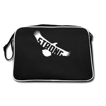 Soar With Strength and Pride Bold White Eagle - Retro Bag - black/white - Back