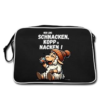 Hamburg Sheep Chat Drink Funny JGA Party - Retro Bag - black/white - Back