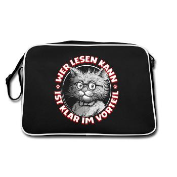 Ceux qui savent lire ont un avantage évident, les lunettes pour chats - Sac Retro - noir/blanc - Dos