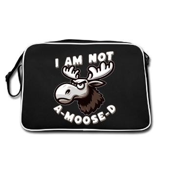 I am not a-moose-d - funny Moose pun - Retro Bag - black/white - Back