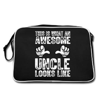 This Is What An Awesome Uncle Looks Like - Retro Bag - black/white - Back