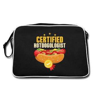 Certified Hotdogologist Foodie Viennese Hot Dogs - Retro Bag - black/white - Back