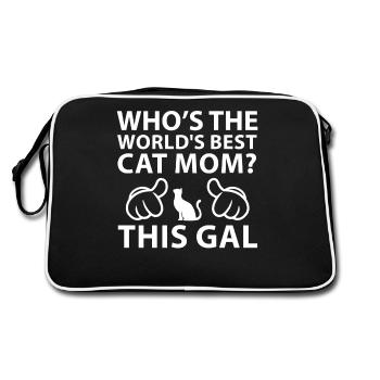 World's Best Cat Mom T-Shirt for Cat Lovers - Retro Bag - black/white - Back