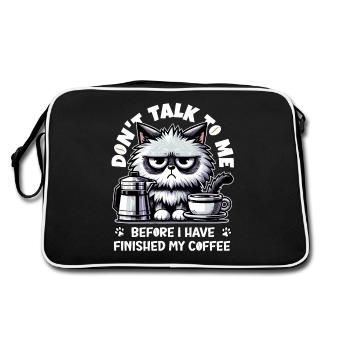 Ne me parlez pas avant que j’aie fini mon café - Sac Retro - noir/blanc - Dos