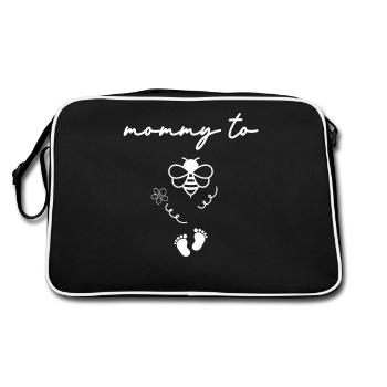 Maman à abeille Annonce de grossesse drôle - Sac Retro - noir/blanc - Dos