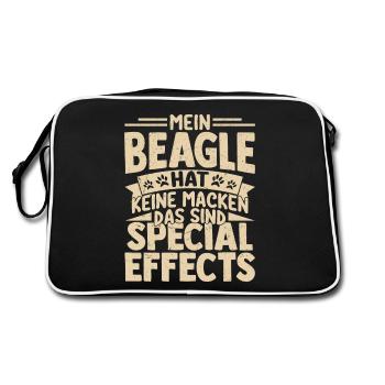 My Beagle has no quirks, these are Special Effe - Retro Bag - black/white - Back