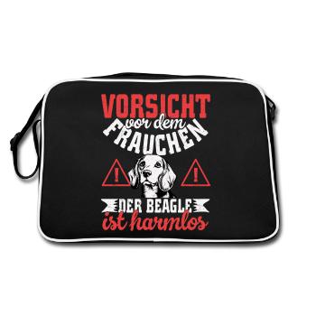 Beware of the owner of the Beagle is harmless - Retro Bag - black/white - Back