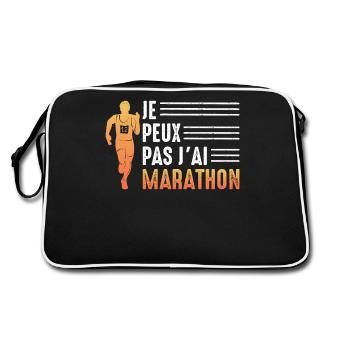 I can't I marathon marathon runner - Retro Bag - black/white - Back