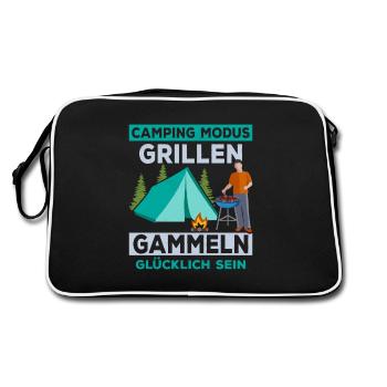 Camping Mode Barbecue Lazing Be Happy Tents - Retro Bag - black/white - Back