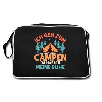 I'm going camping there, I've got my peace and quiet Camping U - Retro Bag - black/white - Back