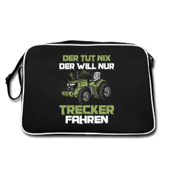 He doesn't do anything He just wants to drive a tractor Farmer Burrow - Retro Bag - black/white - Back