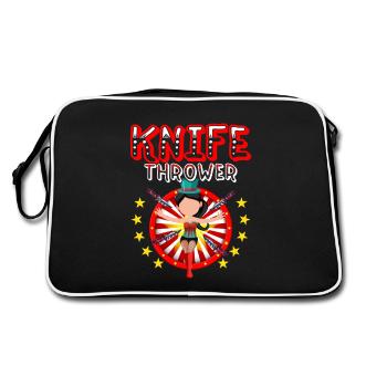 Knife Thrower Theme Party Circus Costume - Retro Bag - black/white - Back