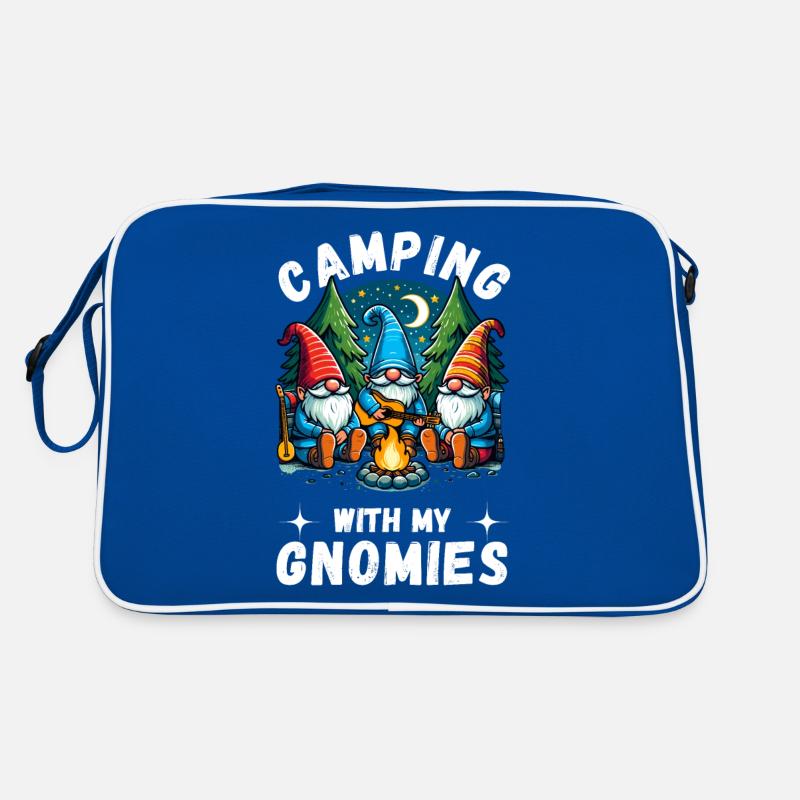 Camping Camper Campingplatz Gartenzwerge Wohnwagen Retro Tasche
