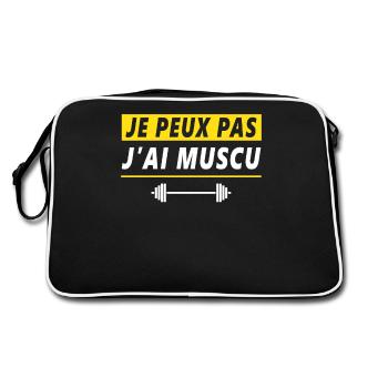 I Can't I Have Bodybuilding Bodybuilding Gym - Retro Bag - black/white - Back