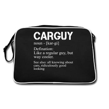 Drôle de voiture Guy T-shirt Car Guy Définition Tête d’engrenage - Sac Retro - noir/blanc - Dos