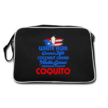 Coquito Recipe Puerto Rican Coconut Rum Drink - Retro Bag - black/white - Back