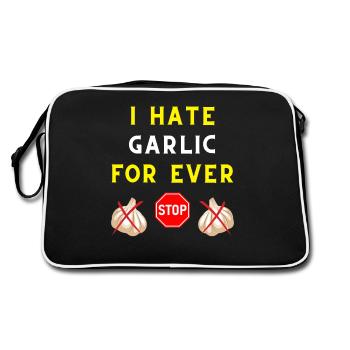I HATE GARLIC FOR EVER INGREDIENT TASTE VAMPIRE - Retro Bag - black/white - Back