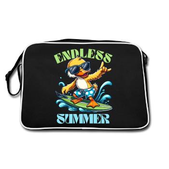 Summer Surfing Duck Holiday Sea Wave Beach Cool - Retro Bag - black/white - Back