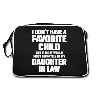 Favorite Child Most Definitely My Daughter In Law - Retro Tasche - Schwarz/Weiß - Hinten