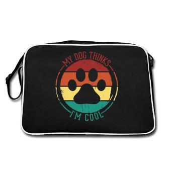 Mes chiens pensent que je suis cool amoureux des chiens Drôle de chien - Sac Retro - noir/blanc - Dos