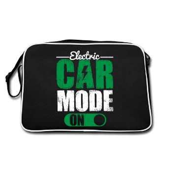 Electric Car Mode On EV Driver Electric Vehicle - Retro Tasche - Schwarz/Weiß - Hinten