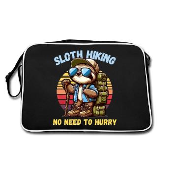 Hiking Sloth Hiking Holiday Hiking Boots Funny - Retro Bag - black/white - Back