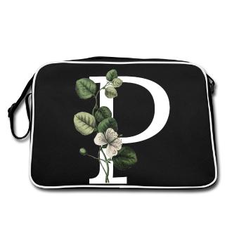 Letter P Green Botany - Retro Bag - black/white - Back