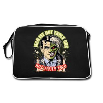 Man is not truly one but truly two - Retro Bag - black/white - Back