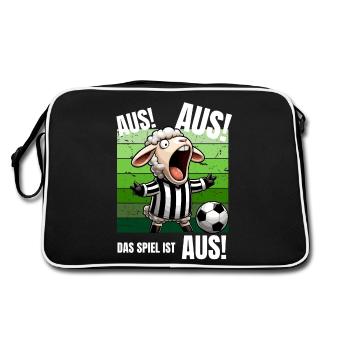 Football Joueur De Football Arbitre Terrain De Football Drôle - Sac Retro - noir/blanc - Dos