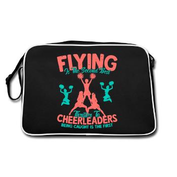 Flying Is The Second Best Thrill To Cheerleaders T - Retro Bag - black/white - Back