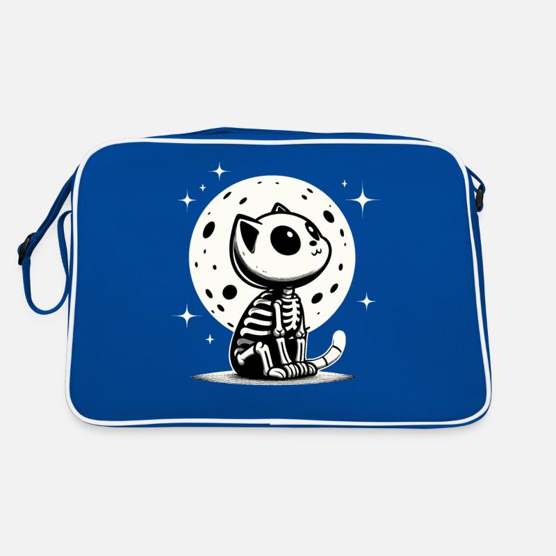 Halloween Cat Full Moon Star Night Skeleton Fun Retro Bag