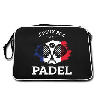 Ich kann nicht haben Ich habe Padel Padeliste Padelspieler - Retro Tasche - Schwarz/Weiß - Hinten