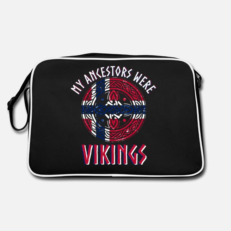 Wikinger Vorfahren Walhalla Odin Wikinger - Retro Tasche - Schwarz/Weiß
