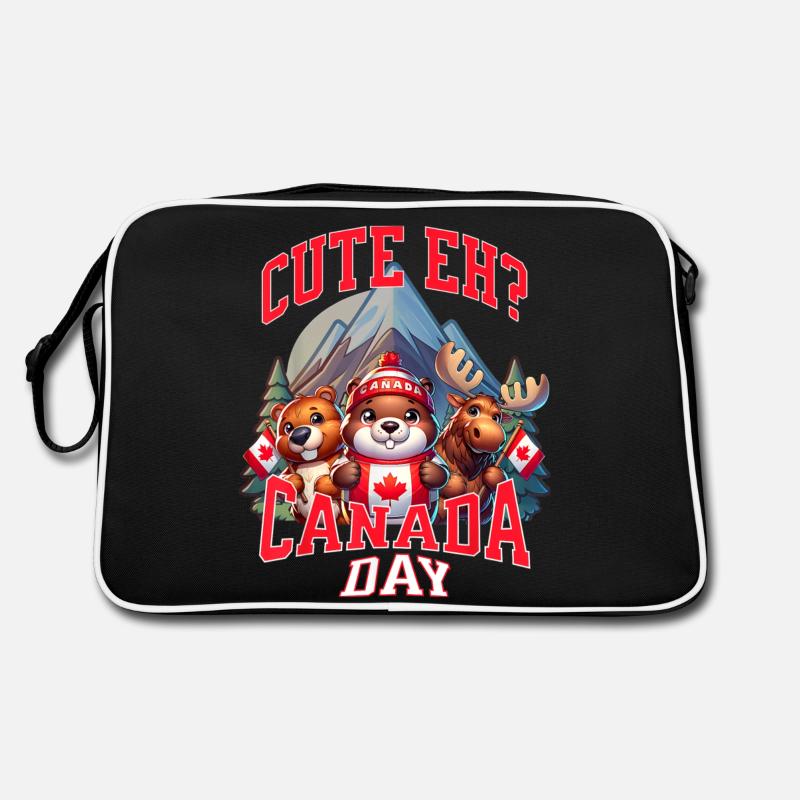 Cute Eh Happy Canada day Flag Retro Bag