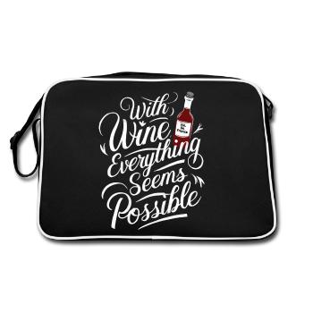avec le vin tout est possible - humour - Sac Retro - noir/blanc - Dos
