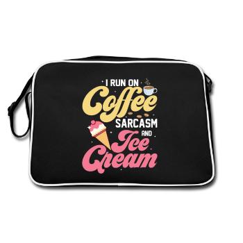 I Run On Coffee Sarcasm And Ice Cream Summer Scoop - Retro Bag - black/white - Back
